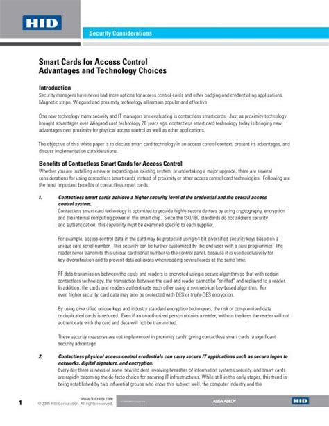 Smart Cards for Access Control Advantages and Technology Choi